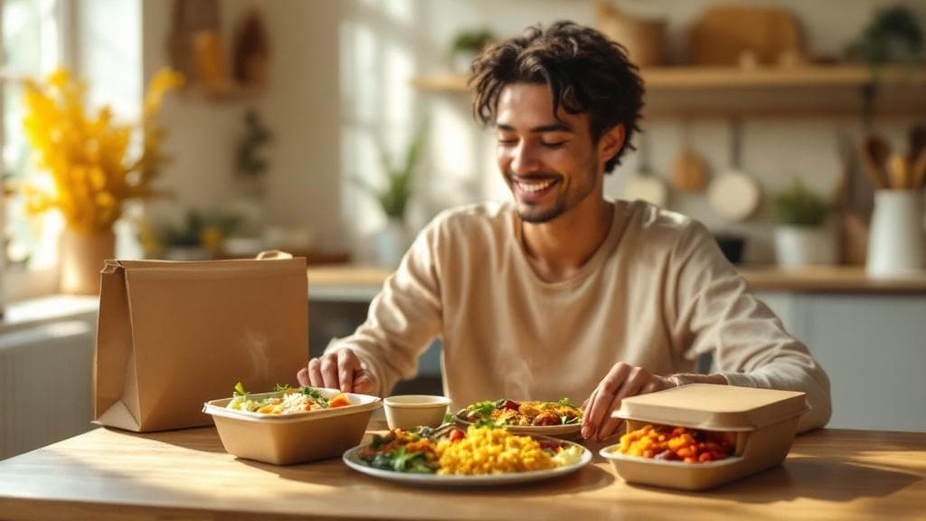 Meal producer preparing school lunches